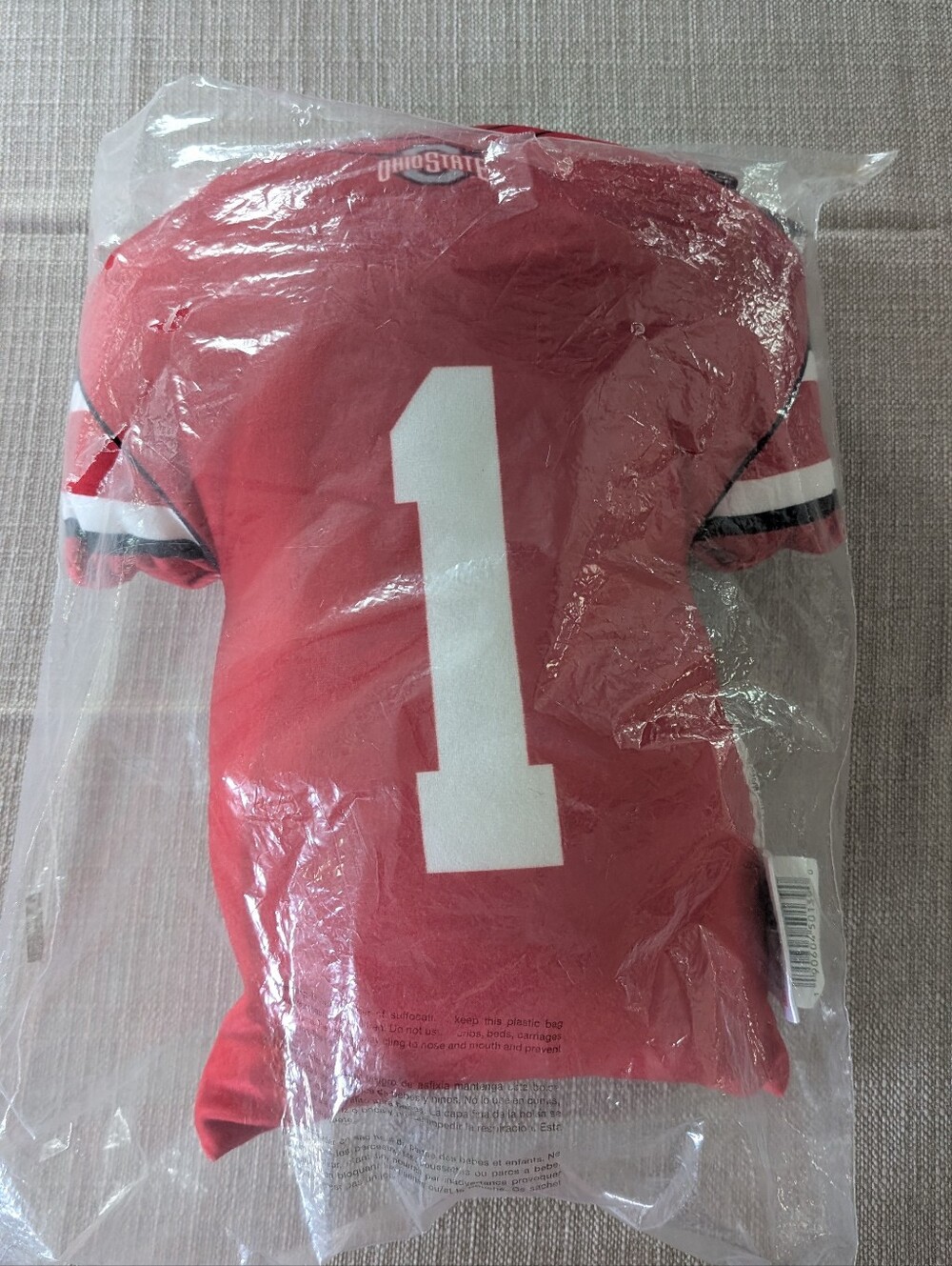 NWT, Open Bag Ohio State Football Jersey Pillow Soft and Plush